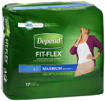 DEPEND UWEAR WMN LGE    17 CS4