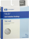 T.E.D. Anti-Embolism Stockings Thigh Length 18 mm/Hg White Medium Regular MKN35063