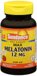 Sundance Vitamins Max Melatonin 12 mg Tablets Natural Berry Flavor