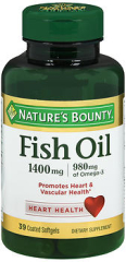 Nature's Bounty Odorless Fish Oil 1400 mg Triple Strength - 39 Coated Softgels