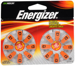 Energizer Zero Mercury Hearing Aid Batteries AZ13DP - 16 ct