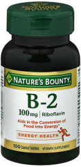 Nature's Bounty Vitamin B-2 100mg Supplement - 100 Tablets
