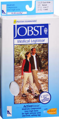 JOBST ActiveWear Knee High Socks Moderate Compression Closed Toe Cool White Medium