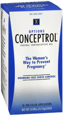 Options Conceptrol Vaginal Contraceptive Gel Pre-Filled Applicators