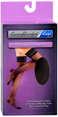 Loving Comfort Thigh High Stockings, Moderate, Black, Medium - 1pr