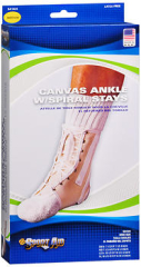 Sport Aid Canvas Ankle Support with Spiral Stays Med Natural - 1 ea.