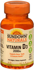 Sundown Naturals Vitamin D3 2000 IU Softgels