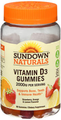 Sundown Naturals Vitamin D3 2000 IU per Serving Gummies - 90 ct