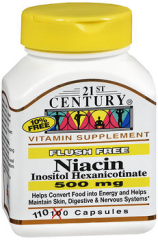 21st Century Niacin 500 mg Tablets Flush Free - 110 Tablets