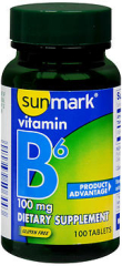 Sunmark Vitamin B6 100 mg Tablets