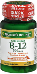 Nature'S Bounty Vitamin B-12 500 Mcg Quick Dissolve Tablets Natural Cherry Flavor