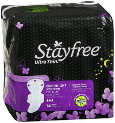 STAYFREE Ultra Thin Pads with Wings Overnight