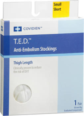 T.E.D. Anti-Embolism Stockings Thigh Length 18 mm/Hg White Small Short MKN35085