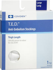 T.E.D. Anti-Embolism Stockings Thigh Length 18 mm/Hg White Large Long MKN35129