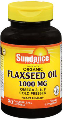 Sundance Vitamins Flaxseed Oil 1000 mg Softgels