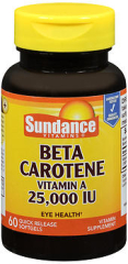 Sundance Beta Carotene Vitamin A 25,000 IU Softgels