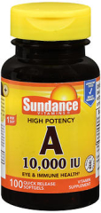 Sundance Vitamins High Potency A 10,000 IU Vitamin Supplement Quick Release Softgels