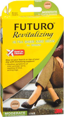 FUTURO Revitalizing Ultra Sheer Knee Highs for Women Large Nude Moderate Compression